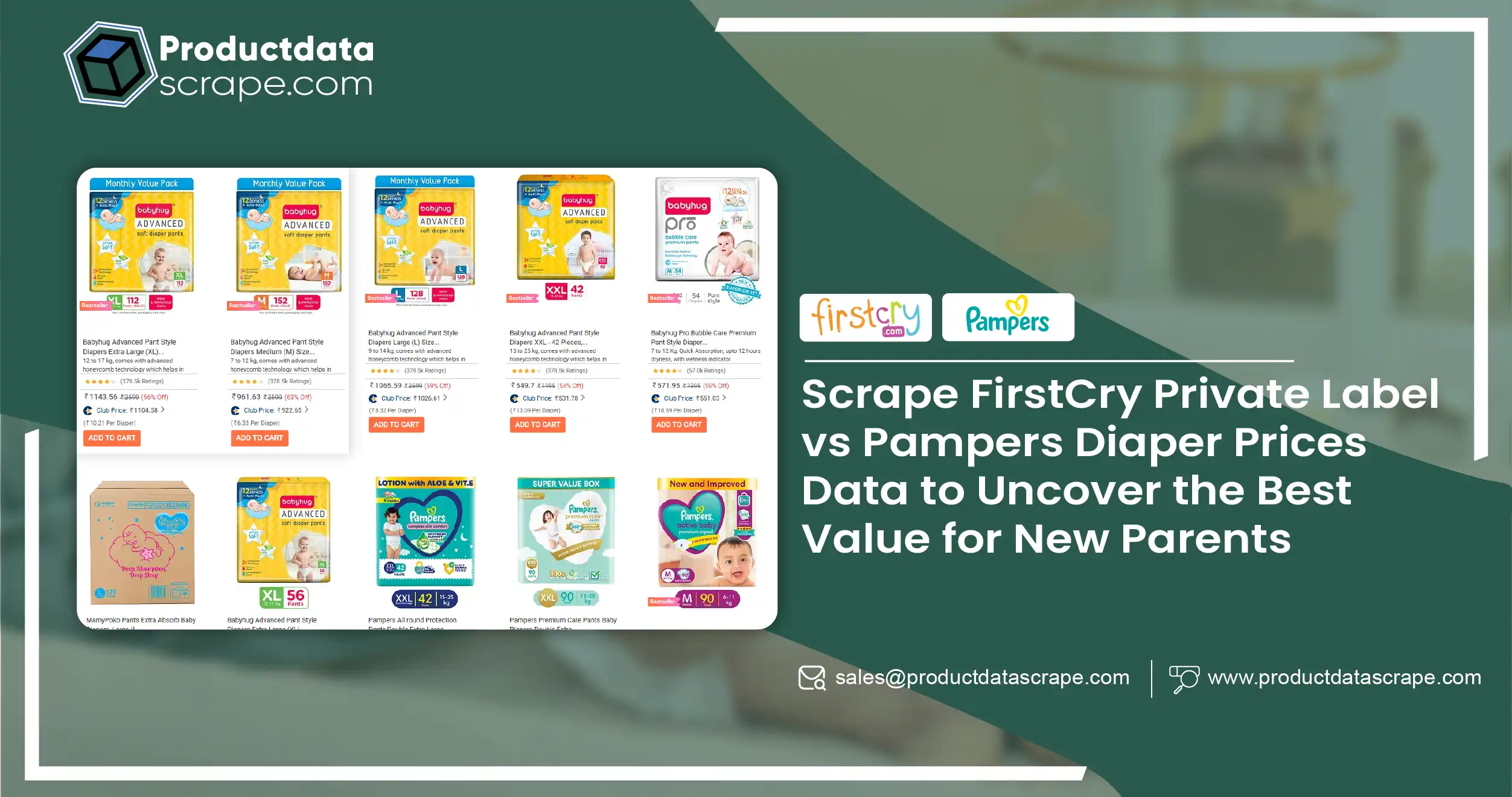 Scrape FirstCry Private Label vs Pampers Diaper Prices Data to Uncover-01
